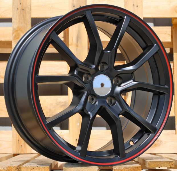 lättmetallfälgar JIL Wheels B5253BlackHalfMatt+RedLip(BLHMRL)RACIN(L6)